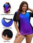 Purple Gradient Plus Size UV Protect Swim Shirt
