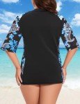 Plus Size Women's Floral Swim Shirt with UV Protection