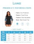 Plus Size Women's Floral Swim Shirt with UV Protection