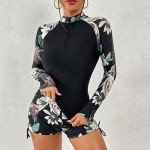Women's Long Sleeve Swim Top and Boyshorts Set