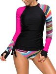 Rekita Women's UV Protect Long Sleeve Swim Set