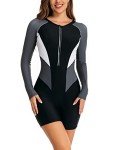BluBoo Women's Long Sleeve One Piece Swimsuit