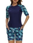 Navy Blue UPF 50+ Women's Two-Piece Swim Set