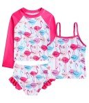 Sparkly Red Flamingo Tankini Swimsuit for Girls