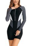 BluBoo Women's Long Sleeve One Piece Swimsuit