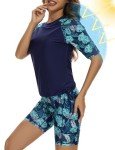 Navy Blue UPF 50+ Women's Two-Piece Swim Set