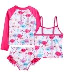 Sparkly Red Flamingo Tankini Swimsuit for Girls