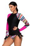Rekita Women's UV Protect Long Sleeve Swim Set
