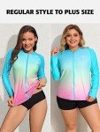 ATTRACO Women's UV Protection Long Sleeve Swimsuit Top