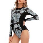 Durio Women's Long Sleeve One Piece Swimsuit