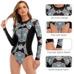 Durio Women's Long Sleeve One Piece Swimsuit