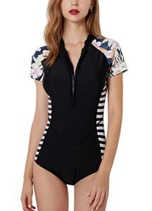 FEOYA Women's Short Sleeve UV Protection Swimsuit
