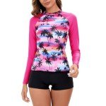 Floral Long Sleeve Two Piece Women's Rash Guard