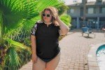 Plus Size Short Sleeve Swim Shirt for Women