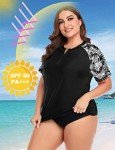 Plus Size Short Sleeve Swim Shirt for Women