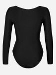 CUPSHE Women's Long Sleeve Cutout Swimsuit, Black