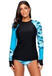 Mingnos Women's Long Sleeve Athletic Rashguard Shirt