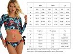 Floral Long Sleeve UV Protection Two Piece Swimsuit