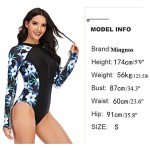 Mingnos Women's Long Sleeve One-Piece Rash Guard