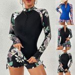Takaeys Women's Long Sleeve 2-Piece Swimsuit