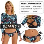 Floral Long Sleeve UV Protection Two Piece Swimsuit