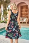 Floral V-Neck Sleeveless Midi Dress with Pockets