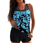 Floral Plus Size Bikini Top and Swim Shorts