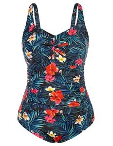 Hanna Nikole Floral High Leg Swimsuit, 5X Size