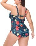 Hanna Nikole Floral High Leg Swimsuit, 5X Size