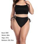 ZOHAMUNG Women's High Waist Lace-Up Cheeky Bikini