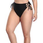 ZOHAMUNG Women's High Waist Lace-Up Cheeky Bikini