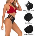 Black High Waisted Cheeky Bikini Bottoms for Women