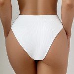 SherryDC High Waisted V Cut Bikini Bottoms - White