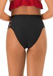 Black High Waisted Cheeky Bikini Bottoms for Women