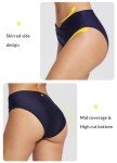 BALEAF Women's Navy High Leg Cheeky Bikini Bottoms