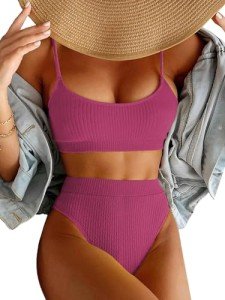 Plus Size High Waisted Tummy Control Bikini Set