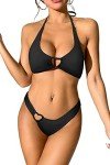 Cute Heart Ring Halter Triangle Bikini Set