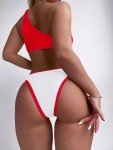 SherryDC Women's Color Block One Shoulder Bikini