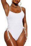 Pink Queen Women's High Leg Ruched Monokini Swimsuit