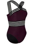 Fuchsia High Neck One Piece Swimsuit for Women