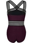 Fuchsia High Neck One Piece Swimsuit for Women