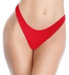 SHEKINI Women's High Cut Brazilian Bikini Bottom - Rose Red