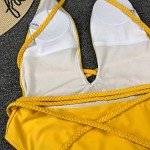 Stylish Yellow V-Neck High-Waisted Bikini Set