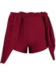 Coastal Rose High Waisted Wine Red Swim Skirt