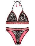 Ninovino Women's Sexy Leopard Print High Leg Bikini