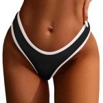 Color Block Low Rise Bikini Bottoms for Women