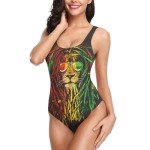 Rasta Lion High Leg Women's One-Piece Swimsuit