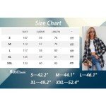 Malarocoby Women's Plaid Shirt Checked Oversized Blouse Long Sleeve Shirt Elegant Shirt Tops Khaki