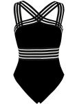 Mycoco Women's High Neck One Piece Monokini