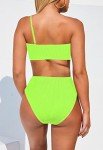 Light Green One Shoulder High Waisted Bikini Set
